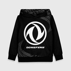 Детская толстовка Dongfeng speed на темном фоне со следами шин