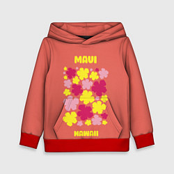 Толстовка-худи детская Мауи - Гавайи, цвет: 3D-красный