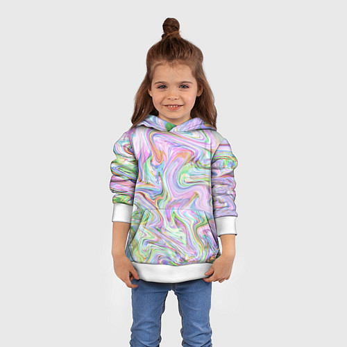 Детская толстовка Абстрактные розовые волны / 3D-Белый – фото 4