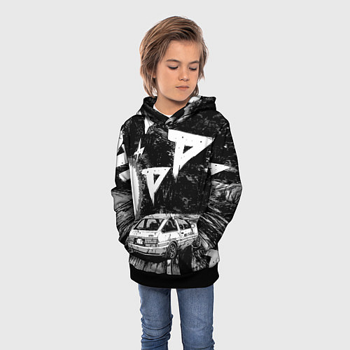 Детская толстовка Инициал Ди / 3D-Черный – фото 3
