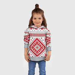 Толстовка-худи детская Удмуртская роспись, цвет: 3D-меланж — фото 2