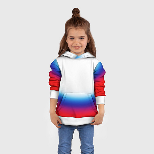 Детская толстовка Флаг России градиент / 3D-Белый – фото 4