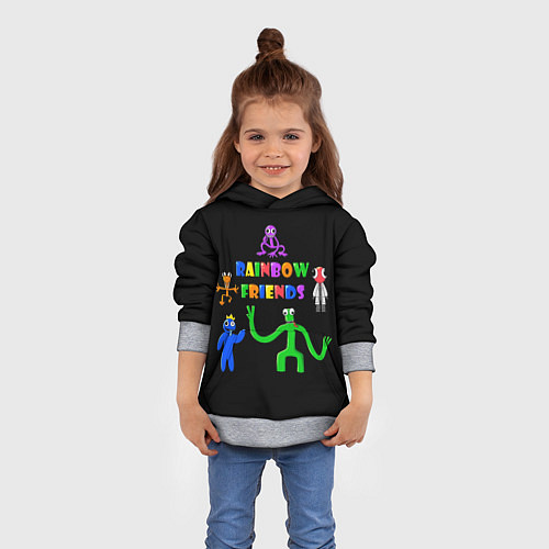 Детская толстовка Rainbow friends characters / 3D-Меланж – фото 4
