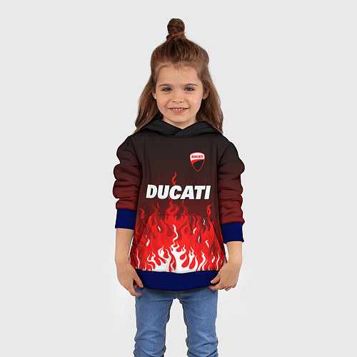 Детская толстовка Ducati- красное пламя / 3D-Синий – фото 4