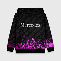 Толстовка-худи детская Mercedes pro racing: символ сверху, цвет: 3D-черный