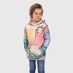 Толстовка-худи детская Трайбл граффити, цвет: 3D-меланж — фото 2