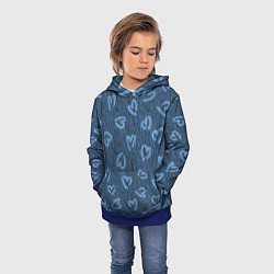 Толстовка-худи детская Hearts on denim, цвет: 3D-синий — фото 2