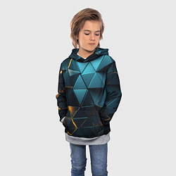 Толстовка-худи детская Объемные частицы с подсветкой, цвет: 3D-меланж — фото 2