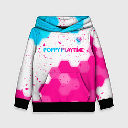 Детская толстовка Poppy Playtime neon gradient style: символ сверху