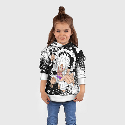 Детская толстовка Луффи из Ван Пис - Gear 5 / 3D-Белый – фото 4