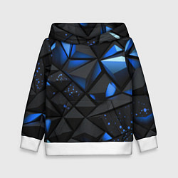 Толстовка-худи детская Blue black texture, цвет: 3D-белый