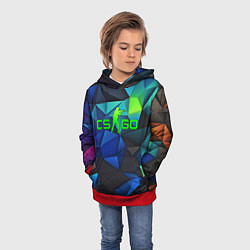 Толстовка-худи детская CSGO blue abstract, цвет: 3D-красный — фото 2