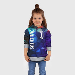 Толстовка-худи детская Juventus logo blue, цвет: 3D-меланж — фото 2