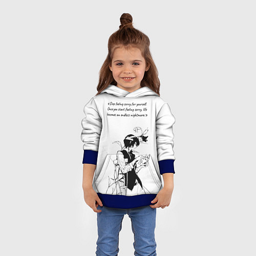 Детская толстовка Дазай и цитата - Бродячие псы / 3D-Синий – фото 4