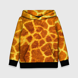 Толстовка-худи детская Шкура жирафа - текстура, цвет: 3D-черный