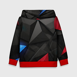 Толстовка-худи детская Black blue red elements, цвет: 3D-красный