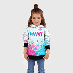 Толстовка-худи детская Mini neon gradient style: символ сверху, цвет: 3D-черный — фото 2