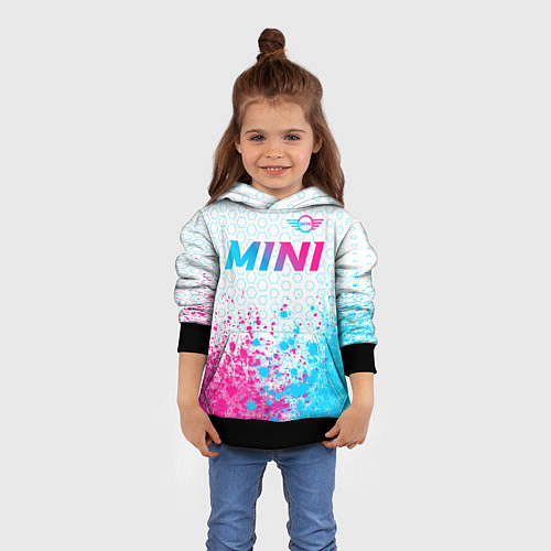 Детская толстовка Mini neon gradient style: символ сверху / 3D-Черный – фото 4