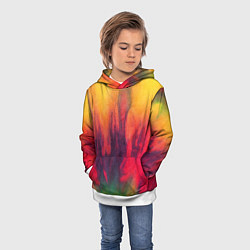 Толстовка-худи детская Огненный тай дай, цвет: 3D-белый — фото 2