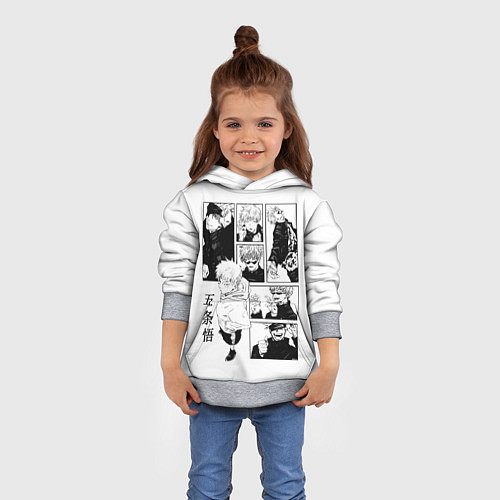 Детская толстовка Разный Годжо - Магическая битва / 3D-Меланж – фото 4