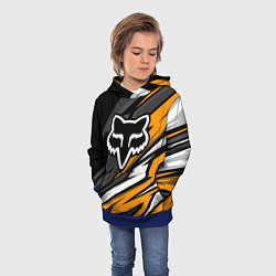 Толстовка-худи детская Fox motocross racing - orange, цвет: 3D-синий — фото 2