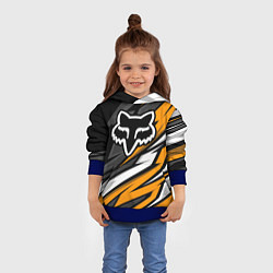 Толстовка-худи детская Fox motocross racing - orange, цвет: 3D-синий — фото 2
