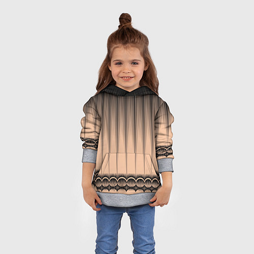 Детская толстовка Персиковый полосатый градиент / 3D-Меланж – фото 4