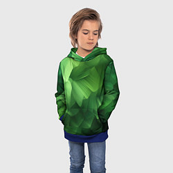 Толстовка-худи детская Green lighting background, цвет: 3D-синий — фото 2