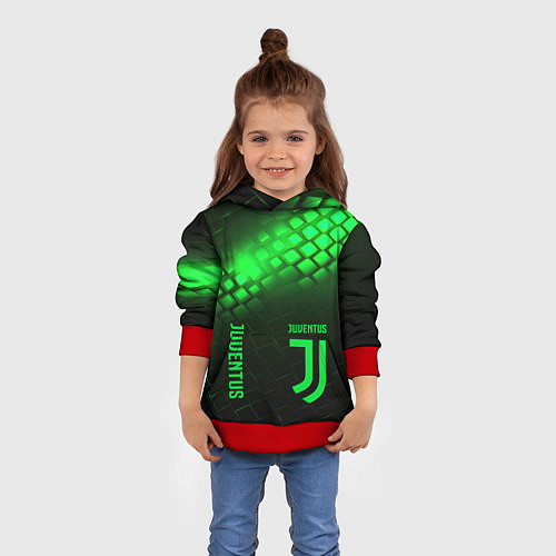 Детская толстовка Juventus green logo neon / 3D-Красный – фото 4