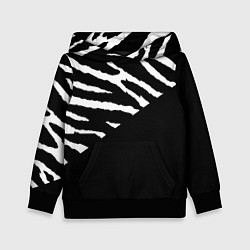 Толстовка-худи детская Полосы зебры с черным, цвет: 3D-черный