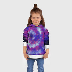 Толстовка-худи детская Tie-Dye дизайн, цвет: 3D-белый — фото 2