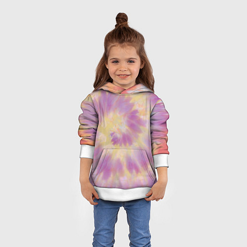 Детская толстовка Tie-Dye дизайн / 3D-Белый – фото 4