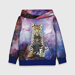 Толстовка-худи детская Space leopard, цвет: 3D-синий