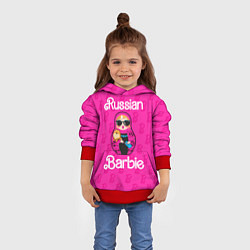 Толстовка-худи детская Barbie russian, цвет: 3D-красный — фото 2