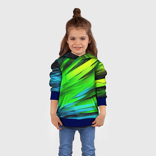 Детская толстовка Green abstract / 3D-Синий – фото 4