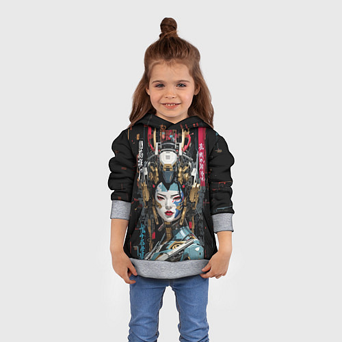 Детская толстовка Японская девушка-андроид / 3D-Меланж – фото 4