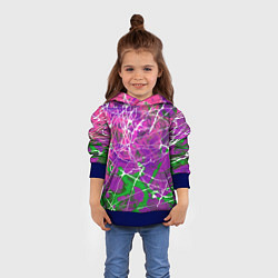 Толстовка-худи детская Имитация камня - абстракция, цвет: 3D-синий — фото 2