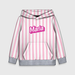 Толстовка-худи детская Имя Мария в стиле Барби: розовая полоска, цвет: 3D-меланж