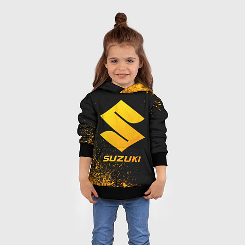 Детская толстовка Suzuki - gold gradient / 3D-Черный – фото 4