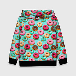 Детская толстовка Разноцветные пончики паттерн