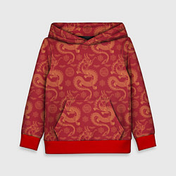 Детская толстовка Dragon red pattern