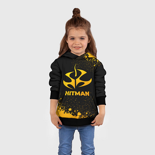 Детская толстовка Hitman - gold gradient / 3D-Черный – фото 4