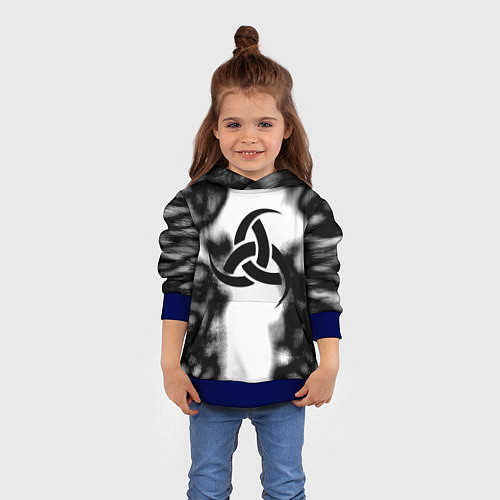 Детская толстовка Скандинавский узор душа / 3D-Синий – фото 4