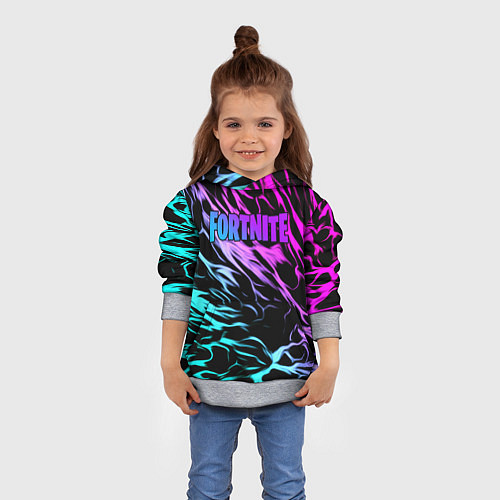 Детская толстовка Fortnite neon uniform / 3D-Меланж – фото 4