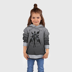Толстовка-худи детская Dark butterfly, цвет: 3D-меланж — фото 2