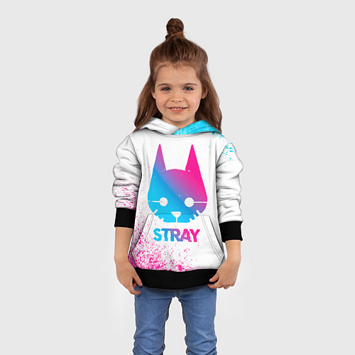 Детская толстовка Stray neon gradient style / 3D-Черный – фото 4