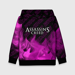 Толстовка-худи детская Assassins Creed pro gaming: символ сверху, цвет: 3D-черный