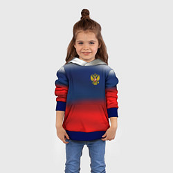 Толстовка-худи детская Символика России герб, цвет: 3D-синий — фото 2