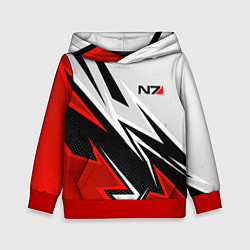 Детская толстовка N7 mass effect - white and red