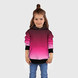 Толстовка-худи детская Розово-малиновый градиент, цвет: 3D-черный — фото 2